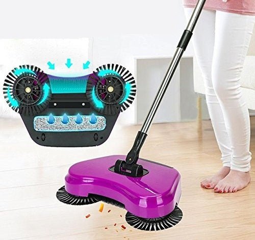 🧹 Manual Floor Sweeper with 360° Rotating Head – No Electricity Required